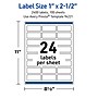 Avery Rectangle Laser Multipurpose Labels, 1" x 2.5", White, 2400/Box (19479399251)~#|#~D7C35428-C798-439F-B4ECA5A7318CD99B_sc7