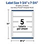 Avery Rectangle Laser Multipurpose Labels, 1.75" x 7.75", White, 50/Pack (19479399280)~#|#~D7C4D02E-97E3-4ED0-BCB2E94381D4F88F_sc7