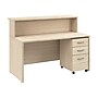 Bush Business Furniture Arrive 60"W Reception Desk with Shelf and Mobile File Cabinet, Natural Elm (ARV002NE)~#|#~D7C62E96-0692-4482-9D1D439B5C69C998_sc7