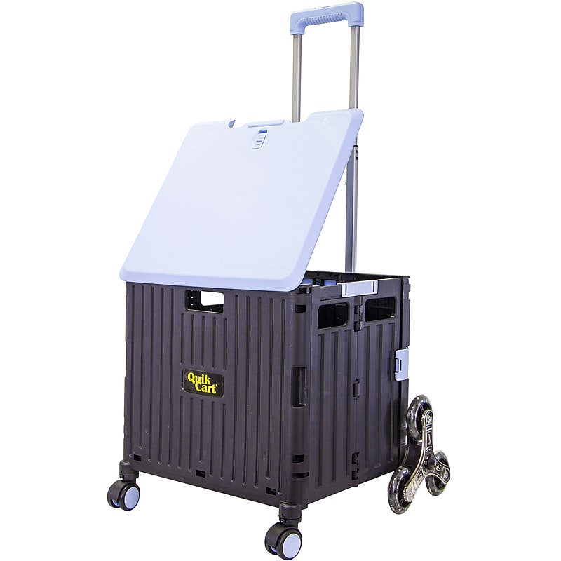 Dbest Stair Climber Quik Cart Swing Lid Four Swivel Wheeled Rolling Crate Teacher Utility, Sky Blue (01-954) image 1