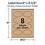 Avery Laser/Inkjet Multipurpose Oval Labels, 3.33" Dia, Kraft Brown, 120/Pack (94056)~#|#~D7CEEBCB-6C8C-4C31-B3AF1E3121777752_sc7