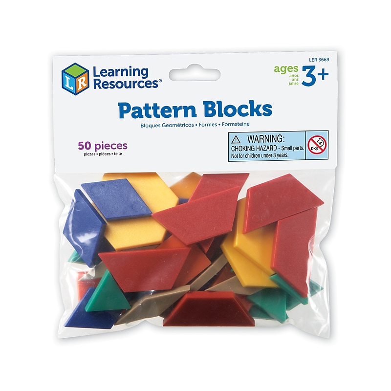 Learning Resources Pattern Blocks Smart Pack, Assorted Colors (LER3669) image 1