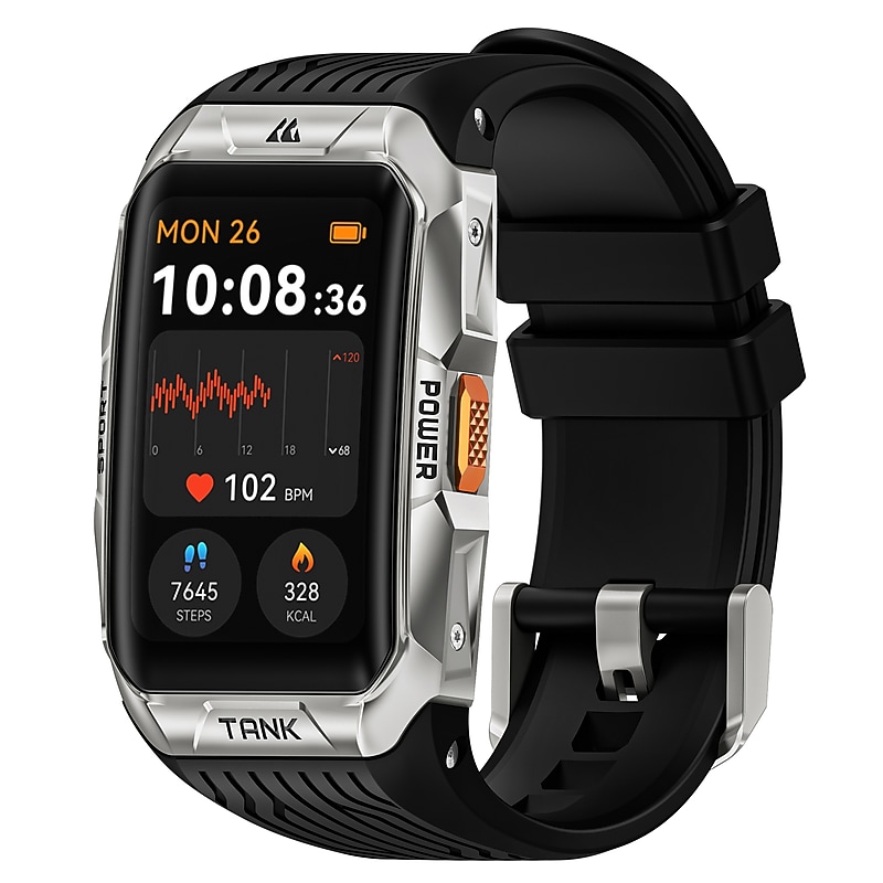 KOSPET TANK X2 Ultra AMOLED GPS Smart Watch, Black & Silver (P-XU001-S) image 1