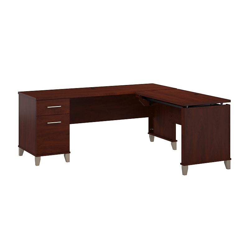 Bush Furniture Somerset 72"W 3 Position Sit to Stand L Shaped Desk, Hansen Cherry (SET014HC) image 1