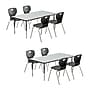 Correll Rectangular Activity Table Set, 60" x 30", Height Adjustable, Gray Granite (AP2-A3060TFREC-15-09-09-8-18)~#|#~D7DAB72A-9873-44C4-8111E14A2DF073EF_sc7