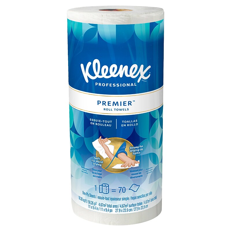 Kleenex Premiere Paper Towels, 1-ply, 70 Sheets/Roll, 24 Rolls/Pack (13964) image 1
