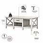 Bush Furniture Key West 47" x 24" Coffee Table with 2 End Tables, Linen White Oak (KWS023LW)~#|#~D7E1F4D2-E7C5-4377-8C3CE82CD0279E57_sc7