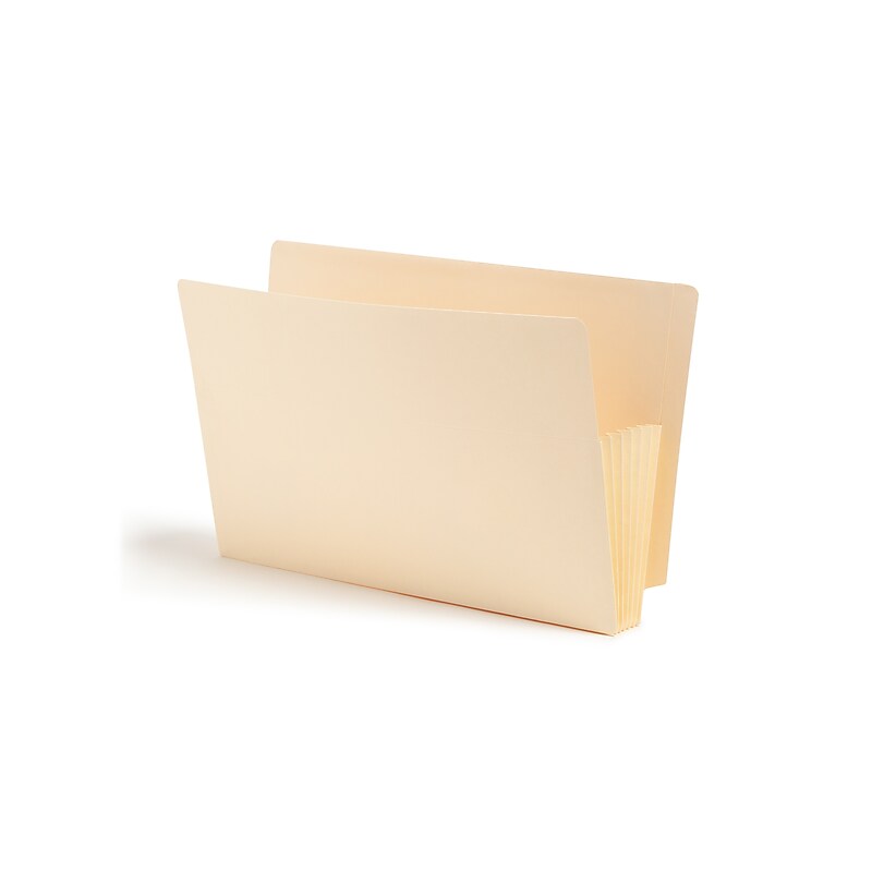 Smead Recycled Reinforced File Pocket, 5" Expansion, Legal Size, Manila, 10/Box (76174) image 1