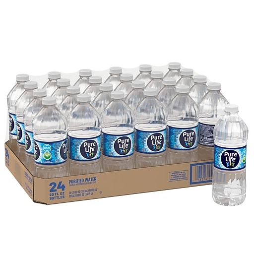 Pure Life Purified Water, 20 oz., 24/Carton (12255068) | Staples