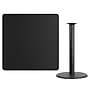 Flash Furniture Square Laminate Table Top with 24" Round Bar-Height Table Base, 42" x 42", Black (XUBK4242TR24B)~#|#~D7FABDCA-B533-4F00-B0C0EC2B86D56BF8_sc7