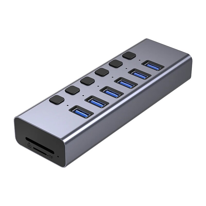4XEM 8-in-1 Multi-Port Hub 8-Port USB 3.2 Hub, Gray (4XHS015) image 1