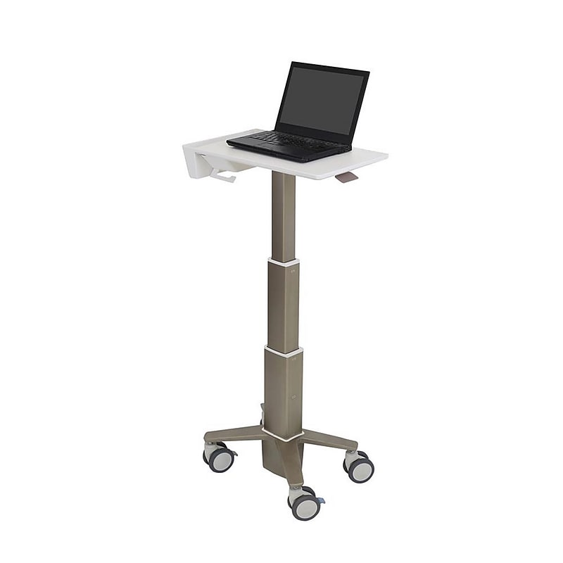 Ergotron CareFit Slim Aluminum Mobile Cart with Dual Wheel Front Casters, White/Warm Gray (C50-1100-0) image 1