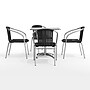 Flash Furniture Lila Indoor-Outdoor Table Set with 4 Chairs, 27.5" x 27.5", Aluminum/Black (TLH28SQ020BKCH4)~#|#~D8057F1F-B93F-40BF-AA3F2EAF8B97E6E1_sc7