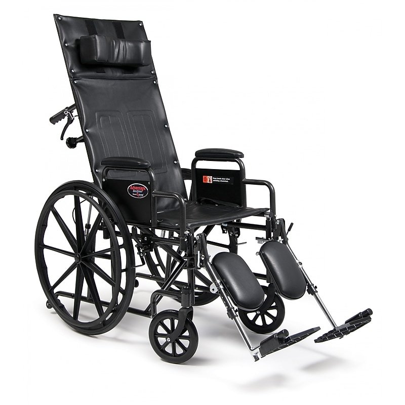 Everest & Jennings Advantage Recliner Manual Wheelchair, 22" Seat Width, Removable Full Arm, Black (3K020450) image 1