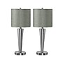 Monarch Specialties Inc. Incandescent Table Lamp, Nickel/Gray, 2/Set (I 9642)~#|#~D80B4514-E260-48F2-AC5046088E4BAECD_sc7