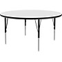 Correll 48" Round Activity Table, Height-Adjustable, Frosty White/Black (A48DE-RND-80)~#|#~D811DA72-CFAD-4790-AD5A3DDDE3A9417C_sc7