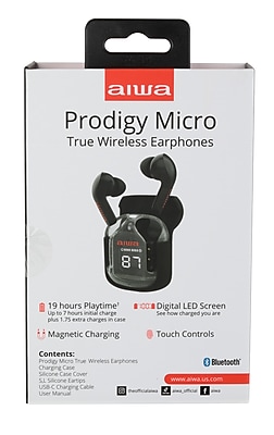 Aiwa Prodigy Micro Wireless Earbuds, Bluetooth, Black (AI1007-BLK-T35-12) Sansujyuku sansujyuku.com