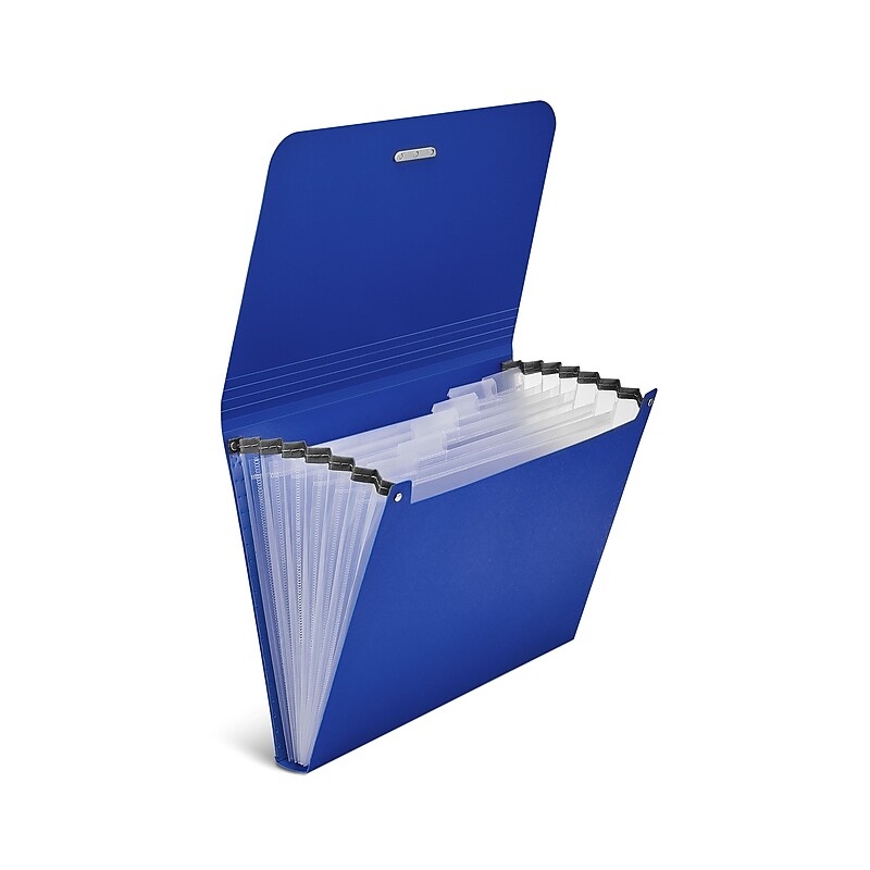 Staples Moisture Resistant Reinforced Plastic Filing Accordion File, 7-Pocket, Letter Size, Blue (TR52020) image 1