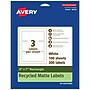 Avery EcoFriendly Laser/Inkjet Rectangle Multipurpose Labels, 3" x 7", White, 300/Box (94250)~#|#~D8207FCA-7F5C-497E-A4C4D74B995130FC_sc7