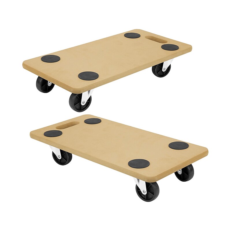 Mount-It! Small Platform Mover Dolly, 220 lb. Capacity, Light Brown, 2/Pack (MI-927) image 1