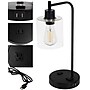 Lavish Home 16.14"H LED Table Lamp with USB Ports, Black (72-LMPDKIND-1B)~#|#~D822F385-9940-42A4-87F91B520B170A10_sc7