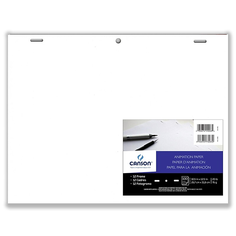 Canson Artist Series Acme Punched Animation Paper, 10.5" x 12.5", White, 100 Sheets/Box (MCXC100511184) image 1