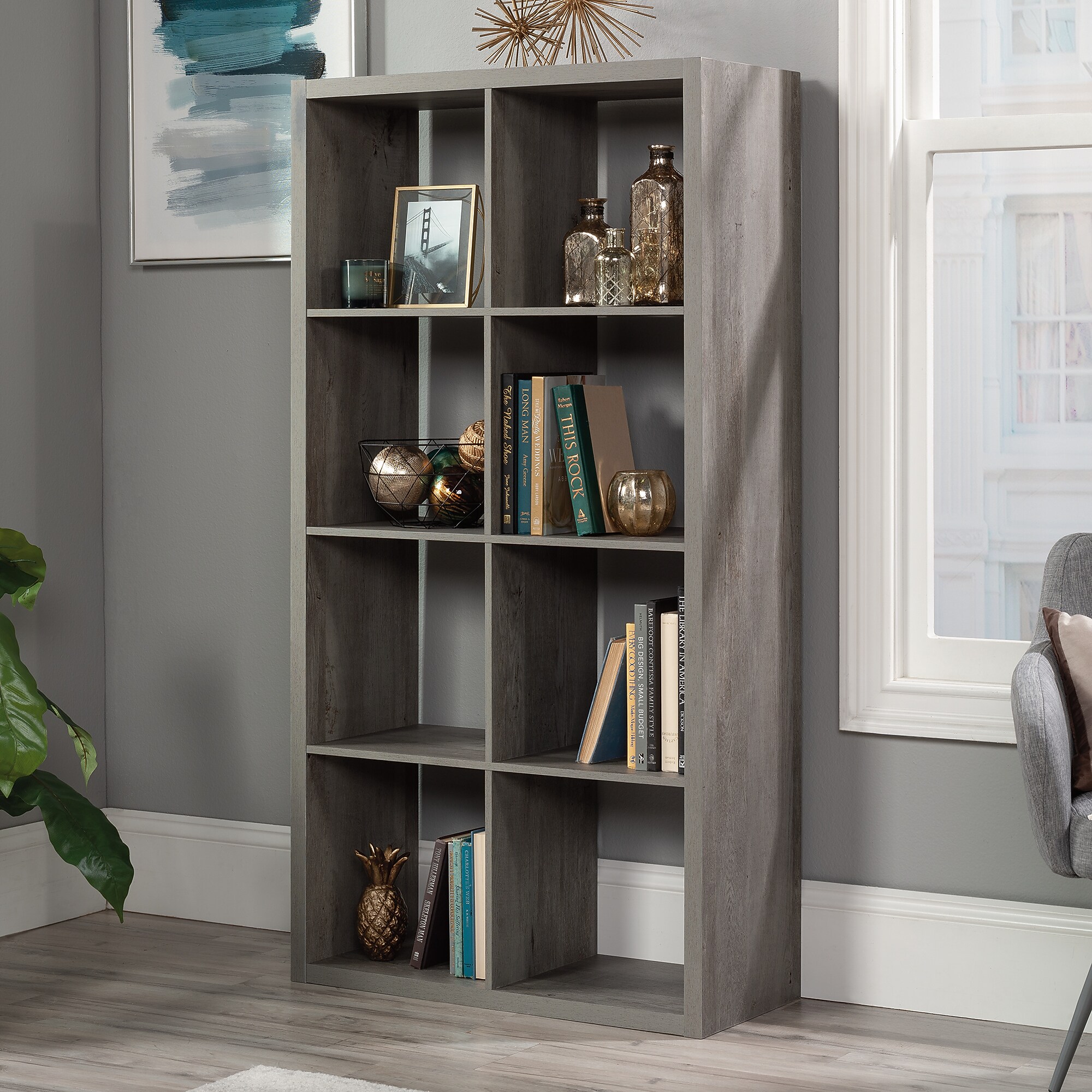 Sauder Select 58″H 8-Shelf Cube Organizer, Mystic Oak (431286) Sansujyuku sansujyuku.com