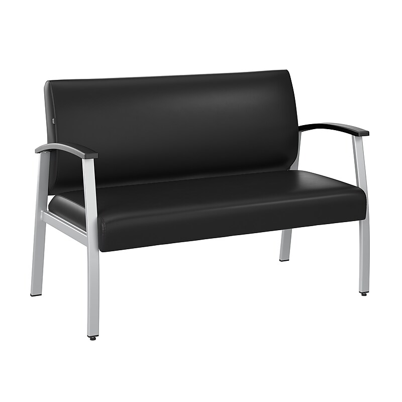 Bush Business Furniture Arrive Vinyl Waiting Room Loveseat, Black (CH3903BVL-03) image 1