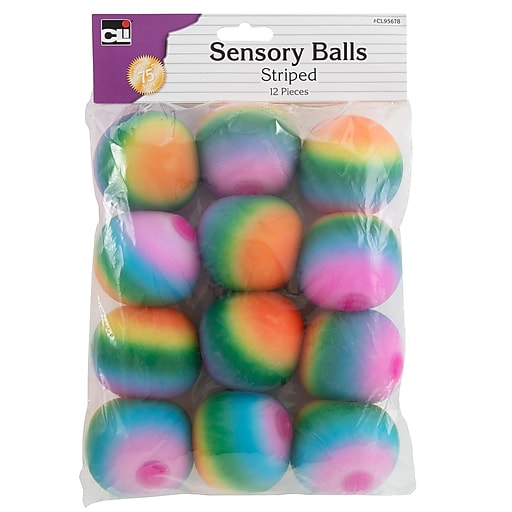 Charles Leonard Sensory Balls, Multicolored, 12/Pack (AVTCL95678