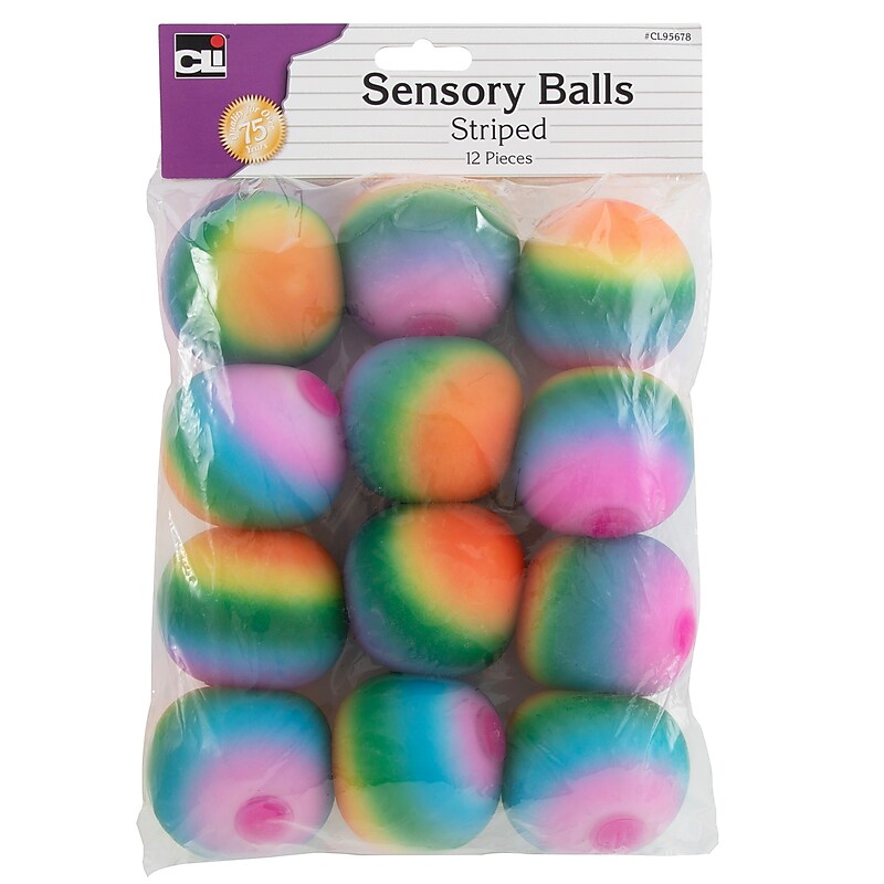 Charles Leonard Sensory Balls, Multicolored, 12/Pack (AVTCL95678) image 1