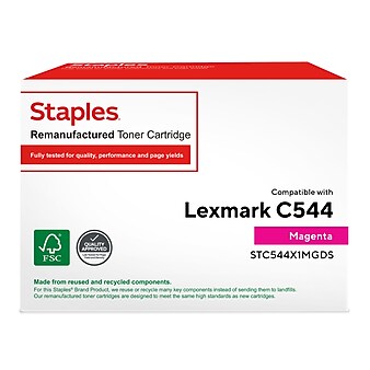 Staples Remanufactured Magenta Extra High Yield Toner Cartridge Replacement for Lexmark (TRC544X1MGDS/STC544X1MGDS)