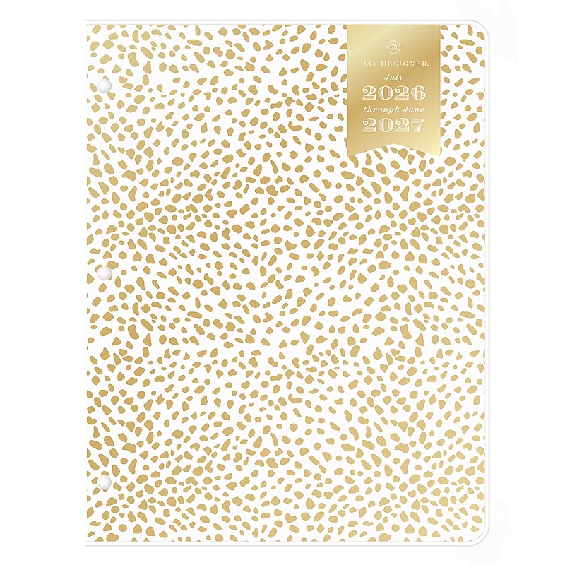 2026-2027 Blue Sky Day Designer 8" x 11" Academic Year Monthly Planner, Plastic Cover, Gold Spotty (161402) image 1