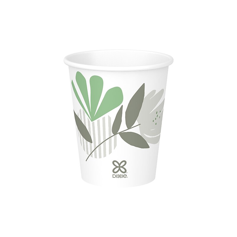 Dixie Pathways Paper Hot Cups, 10 oz., White, 50/Pack (2340PATH) image 1