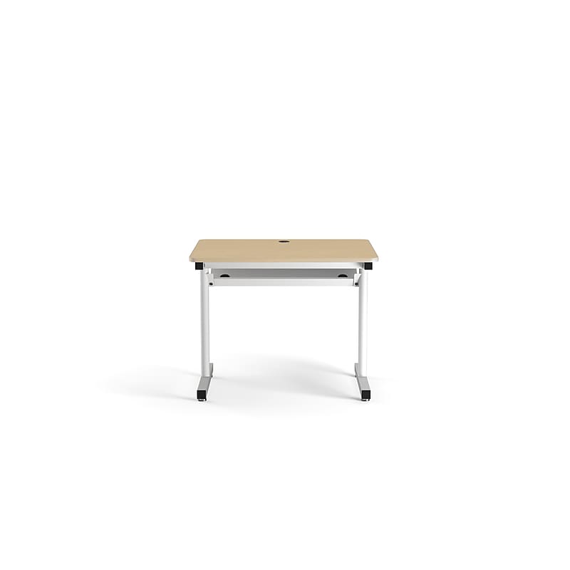 VersaDesk 36"W Basic Computer Table, Maple/White (BCT3630-WM) image 1