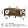 Bush Furniture Key West 47" x 24" Coffee Table, Reclaimed Pine (KWT148RCP-03)~#|#~D84A1413-3E2E-4FC9-B7115EB8EFF431A0_sc7
