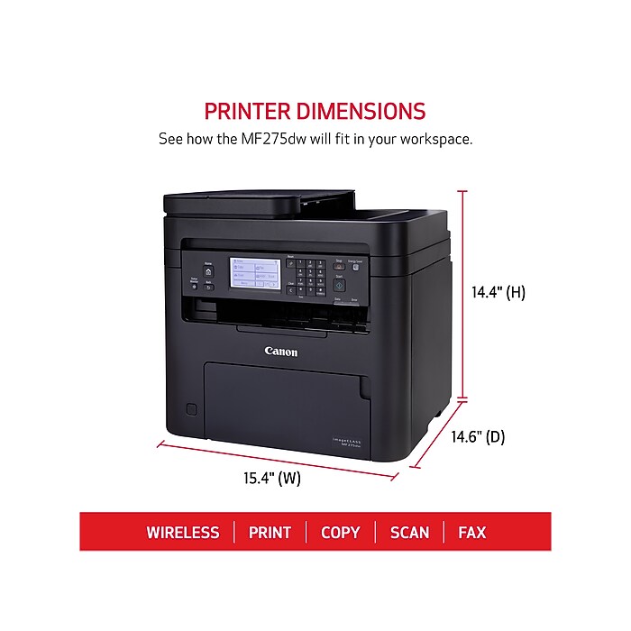 Canon imageCLASS MF275dw Wireless Black & White All-in-One Laser