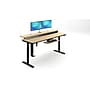 VersaDesk PowerLift Split-Level 72"W Electric Rectangular Adjustable Standing Desk, Maple/Black (PL2SD7230-BM)~#|#~D85234DB-4CF3-4684-B9BED90F47CFCB2B_sc7