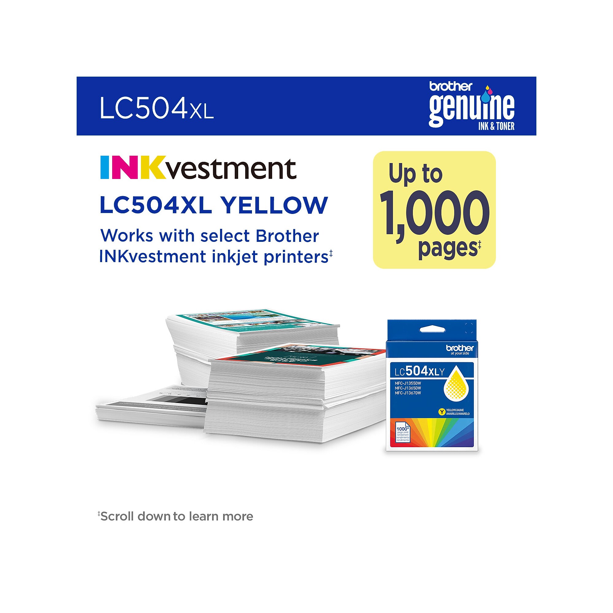 Brother LC504XL Yellow High Yield Ink Cartridge (LC504XLYS) Sansujyuku sansujyuku.com