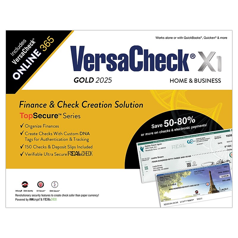 VersaCheck X1 Gold 2025 TopSecure for 1 User, Windows, Download (VCX1G-2093) image 1