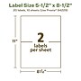 Avery EcoFriendly Laser/Inkjet Rectangle Multipurpose Labels, 5-1/2" x 8-1/2", White, 20/Pack (94229)~#|#~D861D2E0-BF78-49D2-9BDB616B0049959F_sc7