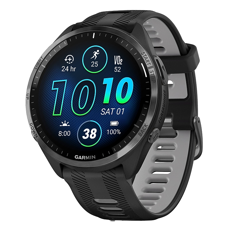 Garmin Forerunner 965 Smartwatch, GPS, 47mm, Carbon Gray & Black Silicone Band (010-02809-00) image 1