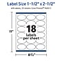 Avery TrueBlock Laser/Inkjet Oval Multipurpose Labels, 1.5" x 2.5", White, 450/Pack (94051)~#|#~D8699BE2-5631-4492-AC393327B6B35C10_sc7