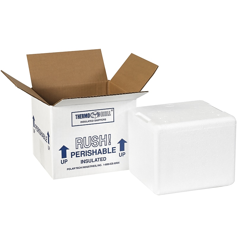 4.5" x 6" x 5" Corrugated Insulated Shipping Kit, White, 8/Carton (202C) image 1