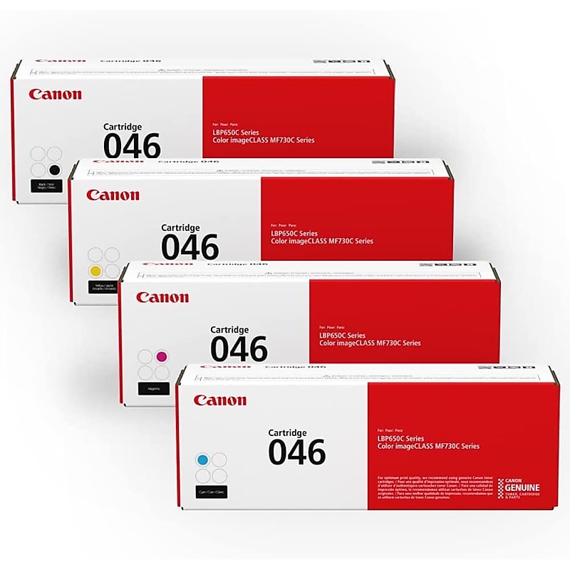 Canon 46 Black/Cyan/Magenta/Yellow Standard Yield Toner Cartridges, 4/Pack image 1