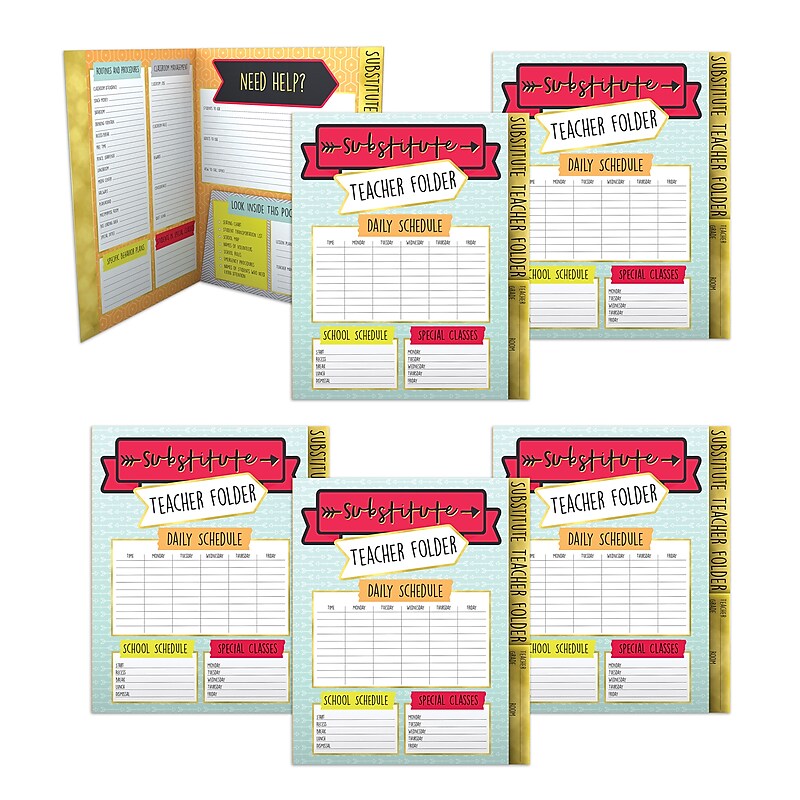 Carson Dellosa Education 6-pack Aim High Substitute Teacher Folder image 1