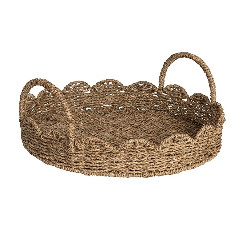 Household Essentials Woven Storage Wicker Basket with Handles, Natural (HE1192) image 1