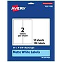 Avery Laser/Inkjet Multipurpose Labels, White, 2 Labels/Sheet, 50 Sheets/Pack (94266-WMP50)~#|#~D87F81E1-2CDC-4109-99D4810A53AF15CC_sc7