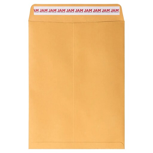 JAM Paper Self Seal Catalog Envelope, 9" x 12", Brown Kraft Manila, 100