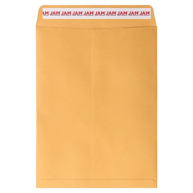 JAM Paper Self Seal Catalog Envelope, 9" x 12", Brown Kraft Manila, 100/Pack (13034231D) image 1