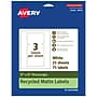 Avery EcoFriendly Laser/Inkjet Rectangle Multipurpose Labels, 3" x 5", White, 75/Pack (94213)~#|#~D8863383-CFF4-48D5-88E8122EEE855A51_sc7